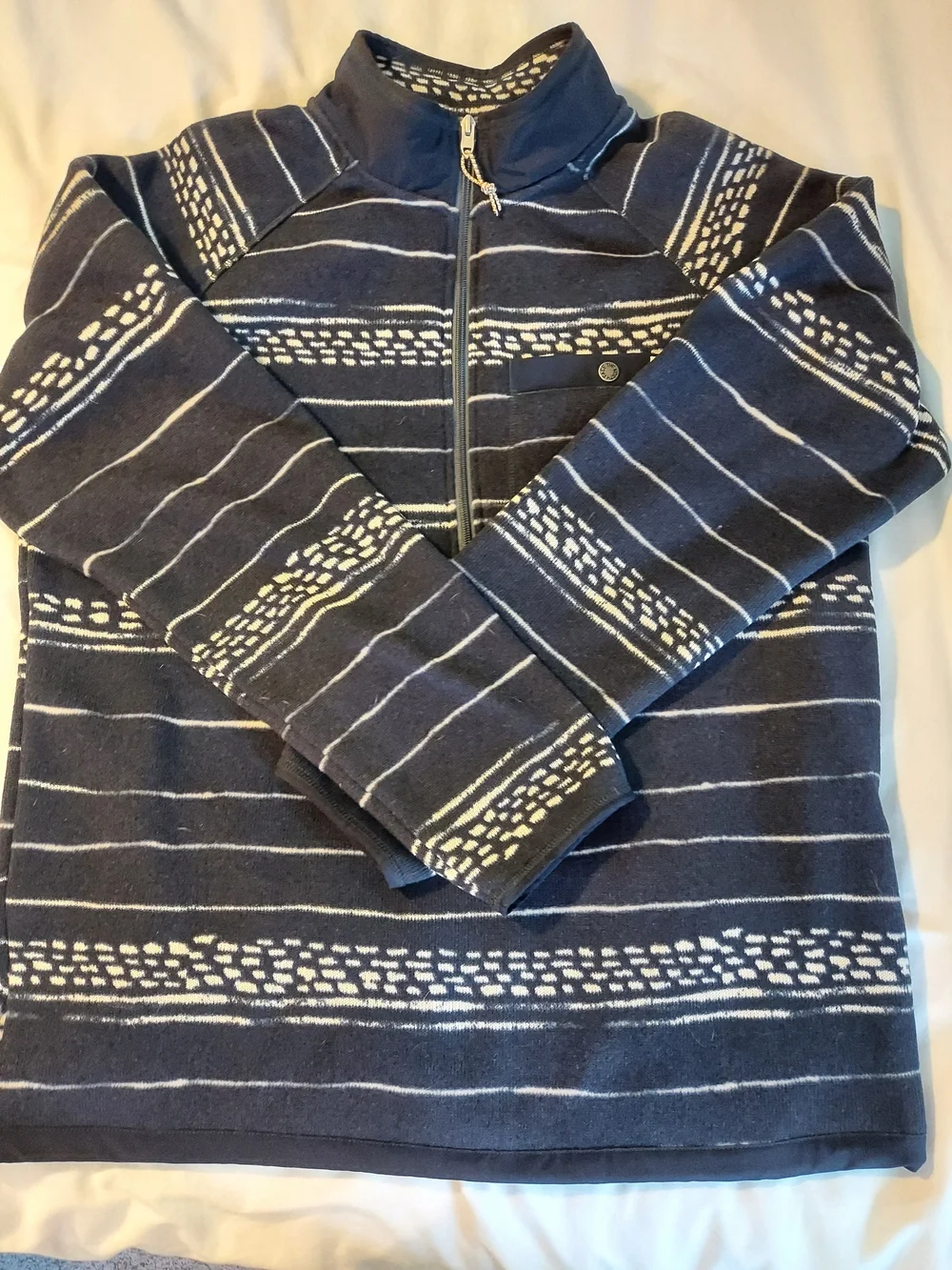 The North Face Printed Gordon Lyons 1/4 Zip Fleece Aviator Navy Kilim Stripe L